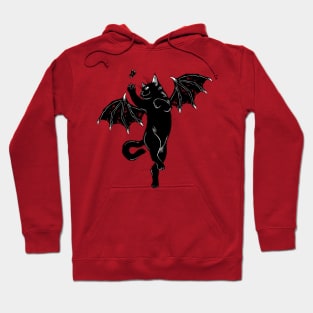 flying cat bat hunt butterfly Hoodie